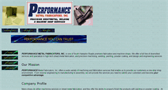 Desktop Screenshot of performancemetalfab.com
