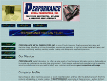 Tablet Screenshot of performancemetalfab.com